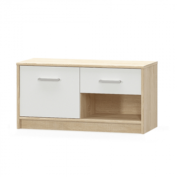 Comoda 1D1S alb/stejar sonoma TEYO 