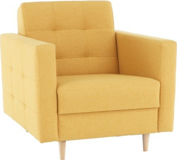 Fotoliu tapitat material textil mustar AMEDIA 