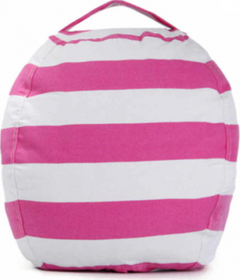 Geanta tip para pentru depozitare jucarii textile capacitate mare bumbac cu fermoar ascuns Roz cu Alb 