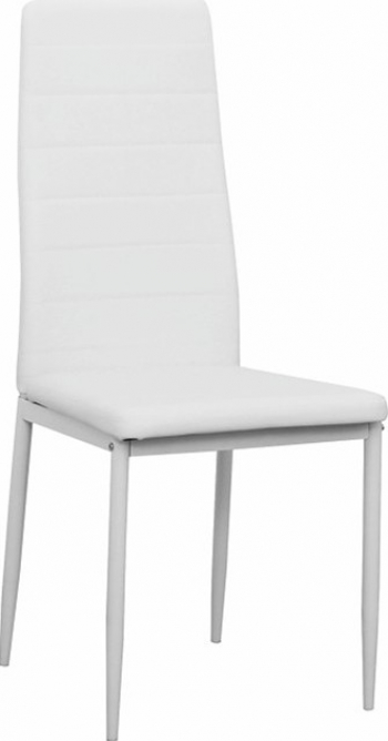 Scaun piele eco alba/metal alb COLETA NOVA 