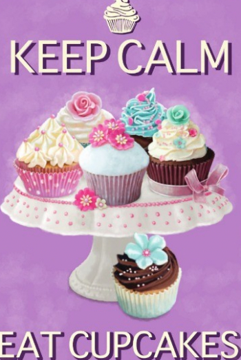 Placa metalica - Keep calm and eat Cupcakes - 30x40 cm 