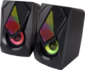 Boxe 5W USB 2.0 cu LED RGB Esperanza Rainbow BOOGIE cablu 120 cm control volum negre