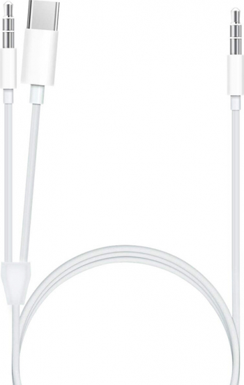 Cablu audio 2 in 1 Type C si Jack 3.5 mm 1 m Alb 