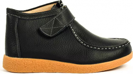 Ghete tip mocasin negre cu banda velcro 38 