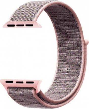 Curea Textila Pink Sand Compatibila Apple Watch 38mm 
