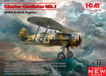 ICM 32040 - 1 32 Gloster Gladiator Mk.I WWII British Fighter 