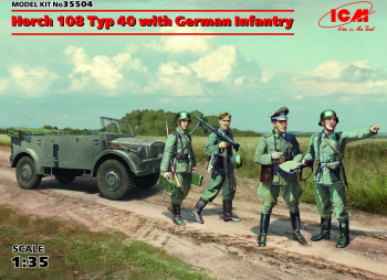 ICM 35504 - 1 35 Horch 108 Typ 40 with German Infantry - 4 figures 