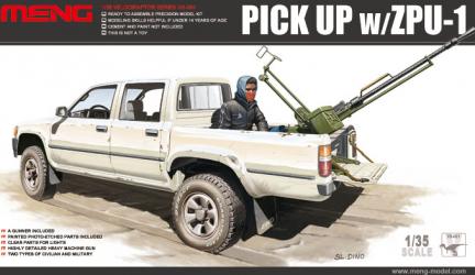 MENG Dual Cab Toyota Hi-Lux Pick Up w/ZPU-1 1 35 