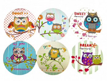 Set 6 suporturi pentru pahare lemn 10 cm