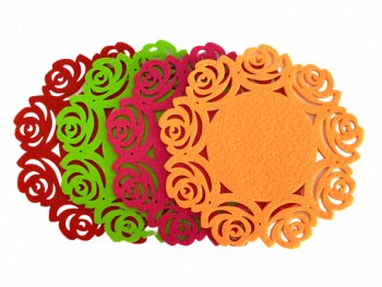 Set 4 suporturi pentru pahare material textil 10 cm 