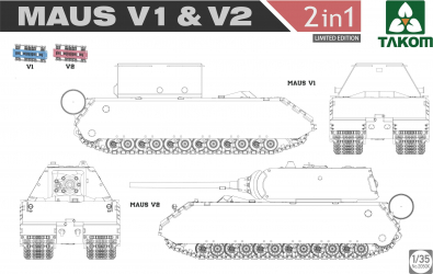 TAKOM 2050X - 1 35 German MAUS V1 and V2 Limited Edition 
