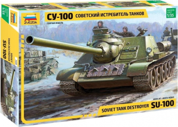 Zvezda 3688 - 1 35 SOVIET S.P. GUN SU-100 new moulds 