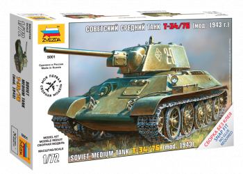 Zvezda 5001 - 1 72 Soviet Medium Tank T-34/76 Model 1943