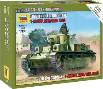 Zvezda 6247 - 1 100 T-28 SOVIET TANK snap-fit 