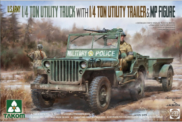 TAKOM 2126 - 1 35 US Willys Jeep + trailer 1 figure included 