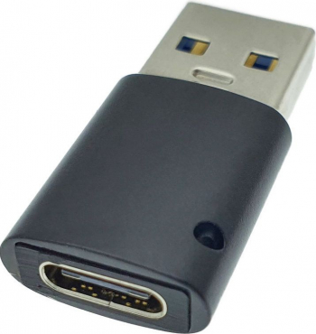 Adaptor OTG USB 3.1 tata la USB tip C mama carcasa aluminiu Data C 081 cu orificiu de prindere alimentare si transfer de date negru