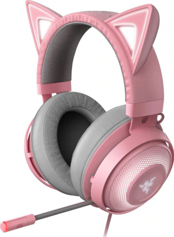 Casti gaming Razer Kraken Kitty Edition USB Roz Quartz Resigilat 