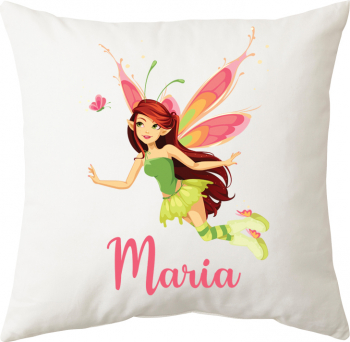 Perna personalizata patrata alba model Zana poliester 40 40 cm 