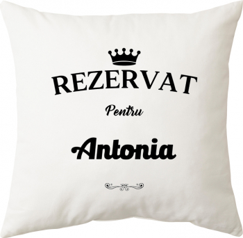 Perna personalizata patrata alba Rezervat pentru poliester 40 40 cm 
