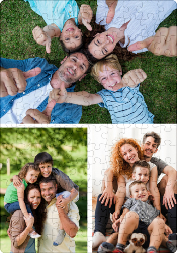 Puzzle personalizat A4 model cu 3 poze 96 piese 