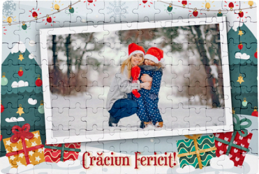 Puzzle personalizat cu o poza model Craciun Fericit A4 135 piese 