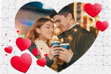 Puzzle personalizat cu o poza model inimi A4 135 piese 