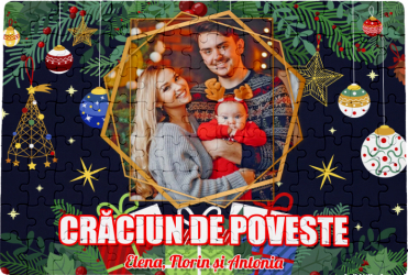 Puzzle personalizat Un Craciun de poveste cu poza si text A4 135 piese 