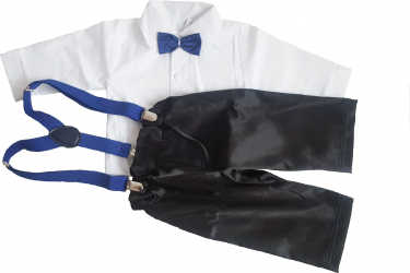 Set cu bretele albastre Minis Boutique 3-6 luni 