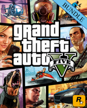 Joc Grand Theft Auto V + Megalodon Shark Cash Card Bundle Rockstar Key Pentru Calculator 