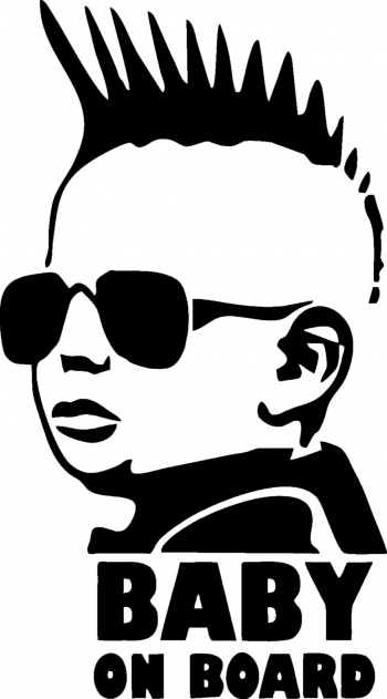 Sticker decorativ auto Baby on board cool 8x15 cm