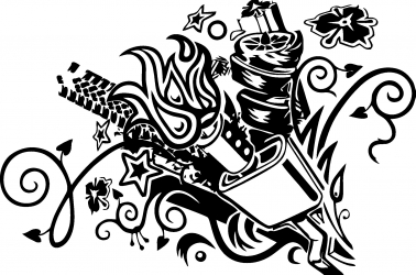 Sticker decorativ auto Exhaust abstract 25x16 cm 