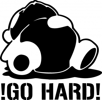 Sticker decorativ auto Go hard bear 12x12 cm 