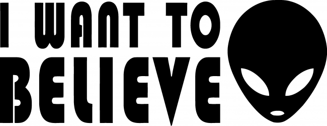 Sticker decorativ auto I want to believe 19x7 cm 