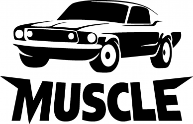 Sticker decorativ auto Muscle car 13x8 cm 