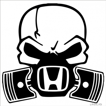 Sticker decorativ auto skull 15x15cm 