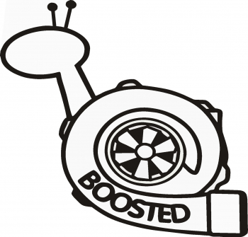 Sticker decorativ auto Turbo snail boosted 8x8 cm 