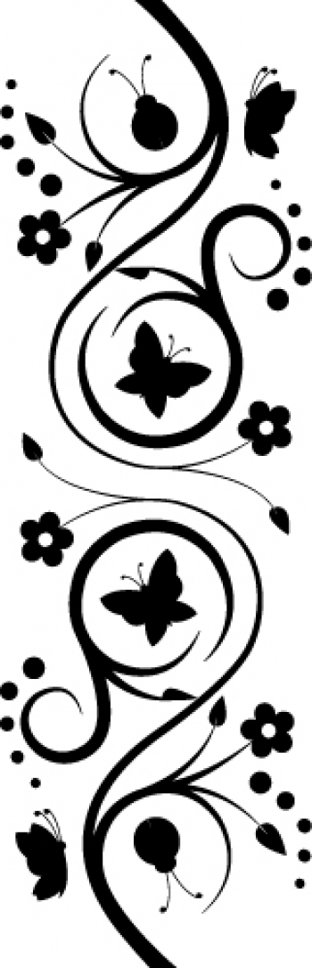 Sticker decorativ perete / geam butterflies 12x40cm 