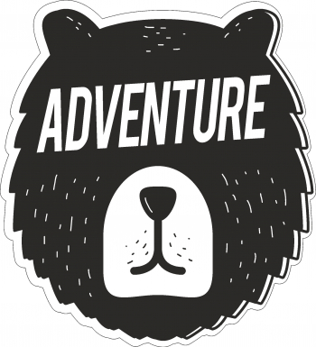 Sticker decorativ perete / geam si auto Adventure 15x16 cm 