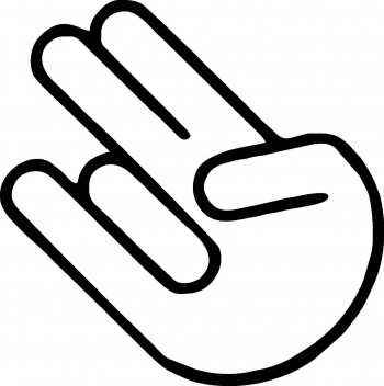 Sticker decorativ perete / geam si auto Hand sign 10x10 cm 