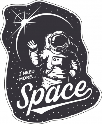 Sticker decorativ perete / geam si auto I need more space 17x20 cm 