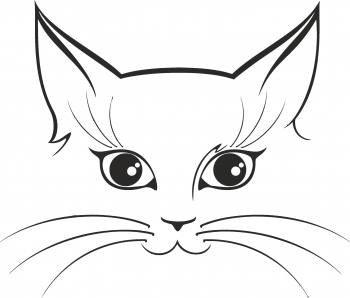 Sticker decorativ perete / geam si auto Kitty face 14x12 cm 