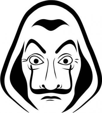 Sticker decorativ perete / geam si auto Money Heist 14x15cm 