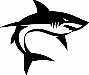 Sticker decorativ perete / geam si auto Shark 13x11 cm 