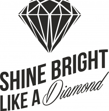 Sticker decorativ perete / geam si auto Shine bright like a diamond 20x20 cm 