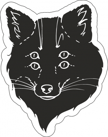 Sticker decorativ perete / geam si auto Wolf 13x17 cm 