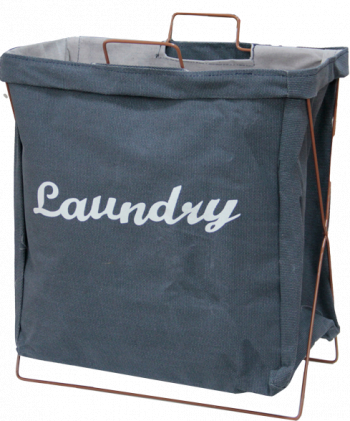 Cos rufe baie cu cadru metalic RAKI pliabil 40x25x40cm albastru