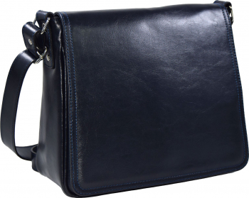 Geanta de umar tip tolba din piele bleumarin model casual 137 MAGAZINUL DE GENTI 