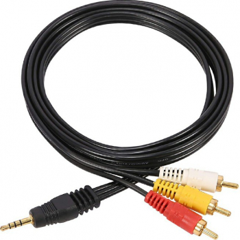 Cablu conector 3 RCA la Jack 3.5 mm tata pentru camera video 1.5 m Negru BBL1868 