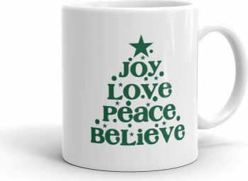 Cana personalizata Joy Love Peace Believe 