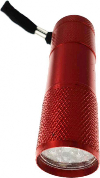 Lanterna cu 9 led-uri Esperanza ALTAIR corp aluminiu lungime 90mm 3xAAA rosie 